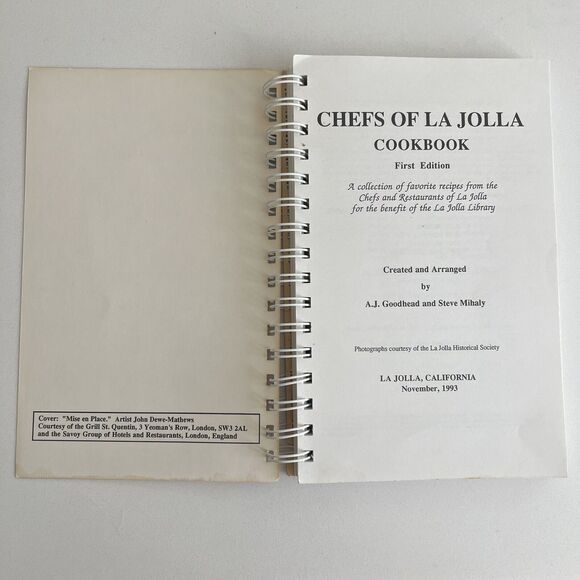 Chefs of La Jolla Cookbook First Edition 1993 Signed A.J Goodhead Steve Mihaly - Picture 5 of 14